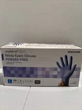 McKesson 200 CT Confiderm Nitrile Exam Gloves Powder-Free - Large size  - Blue