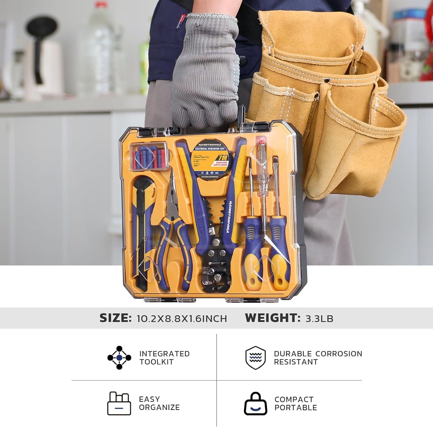 8 IN 1 Electrician Tool Set, Self-Adjusting Wire Stripper Kit, 28 Piece Elect...