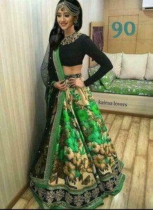 green lehenga choli