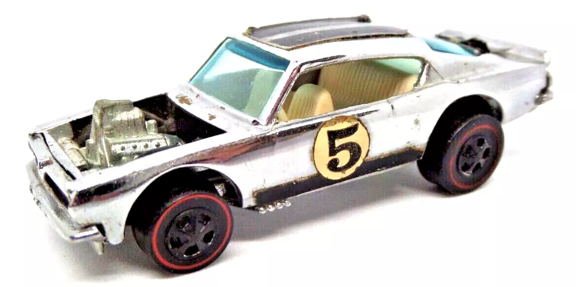 Vintage Hot Wheels Redline KING KUDA Chrome Club Car White Interior HK '69 LOOSE