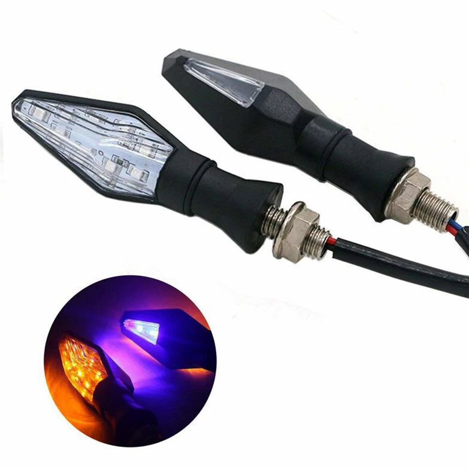 2 PIEZAS Luz Indicadora Indicadora de Giro Universal 12LED Ámbar+Azul Moto Foto 4 de 4