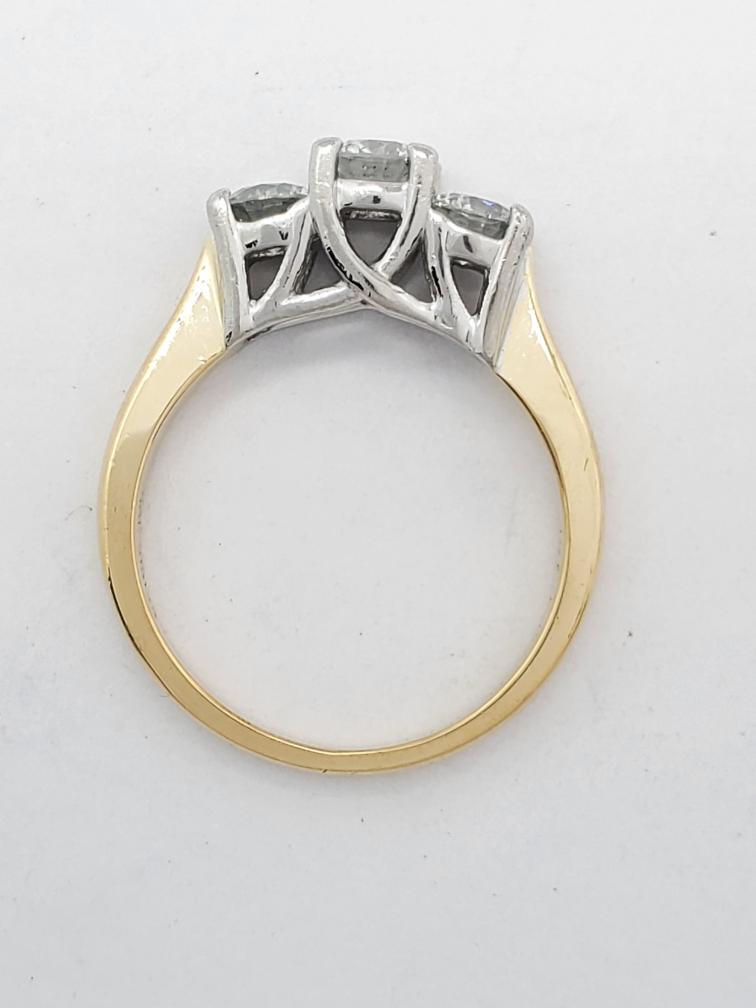18K Solid Yellow Gold 950 Solid Platinum Diamond … - image 5