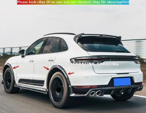 Carbon Fiber Front Rear Wheel Arch Fender Flares Cover For Porsche Macan 2019-21 - Picture 7 of 14
