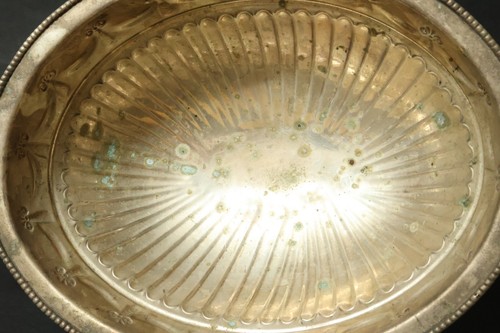 Antica ciotola da appoggio in argento grande 50 cm centrotavola ciotola giardiniere argento? - Foto 21 di 22