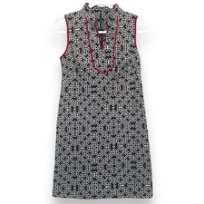 Eliza J Geometric Print Sleeveless Shift Dress Blue/Red/White Women's Size 4