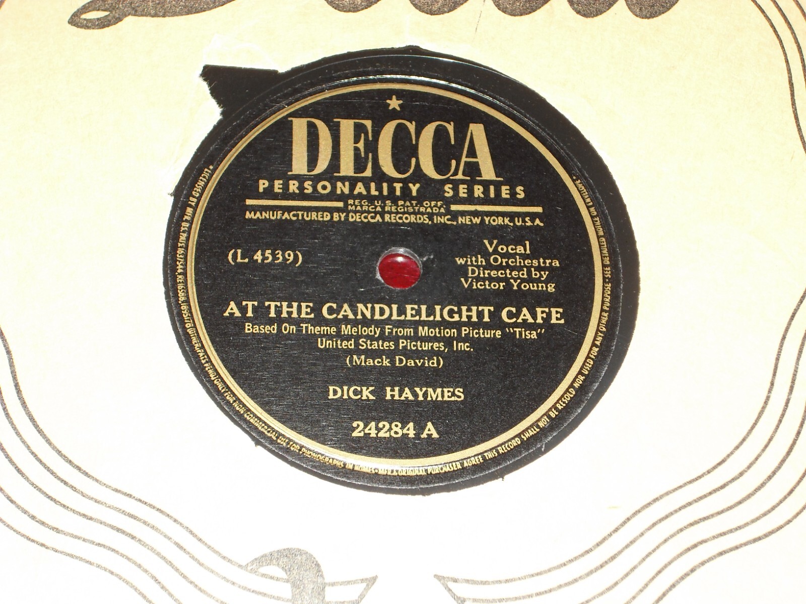 DICK HAYMES-At The Candlelight Cafe (1948) DECCA 10" Shellac Single