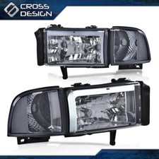 Led Drl Headlight Lamps Fit For 1994-2002 Dodge Ram 1500 2500 3500 Clear Housing
