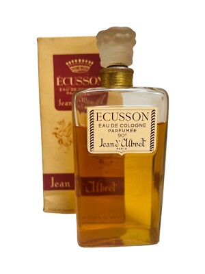 Sealed Corded Vintage Ecusson Jean Albret Eau De Cologne Parfume 7.5oz In Box