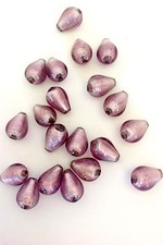 Puffed Murano Lampwork Glass Beads Shimmey Purple Quantity 20