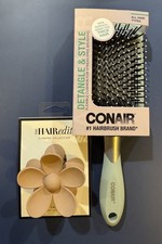 New Conair Detangle And Style Hairbrush With Hair Edit Secret Garden Clip