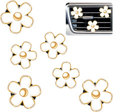 6 Pcs Daisy Flower Air Vent Clip Accessories Air Conditioning Outlet Clip Car Ai