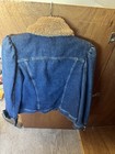 retrofête Women's Denim Jacket XL Faux Shearling Collar Pockets Blue Italy — photo 2