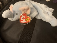 Ty Beanie Baby Peanut the Elephant Light Blue, 9-inch