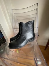 Vintage 100 WATERPROOF BLACK RUBBER SHERPA LINED BOOTS WOMEN SIZE 7 MADE IN USA