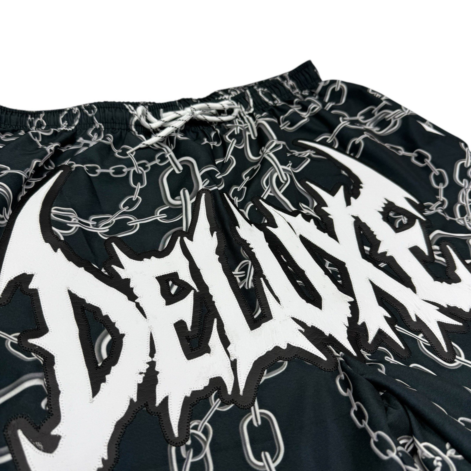 Custom Hand Made DELUXE Hardcore Heavy Metal Big Logo Shorts AOP Chain Mens Lg image 2