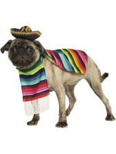 Poncho and Sombrero Mexican Dog Costume - XL