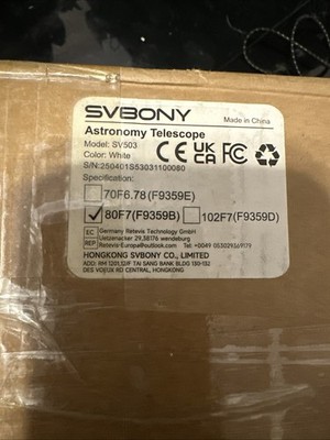 SVBONY SV503 80mm ED F7 Telescope Extra Low Dispersion OTA Exceptional Viewing