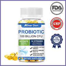 Probiotics Digestive Enzymes 100 Billion CFU Potency Immune Health 60 Capsules