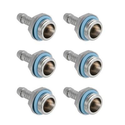 6pcs Connector G1/4 Thread Barb Water Cooling Fitting For ID 7-8mm Hose Tube