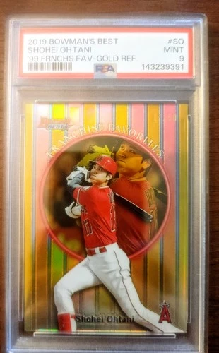 2019 Bowman’s Best Shohei Ohtani Gold Refractor Jersey Number 17/50 PSA 9 2nd YR