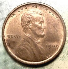 1909 VDB Wheat Cent BU BRILLIANT UNCIRCULATED Brown w RED High Grade 1st Yr