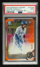 2022 Bowman Chrome Orange Refractor 19/25 Herard Gonzalez PSA 9 MINT Auto 1u3n