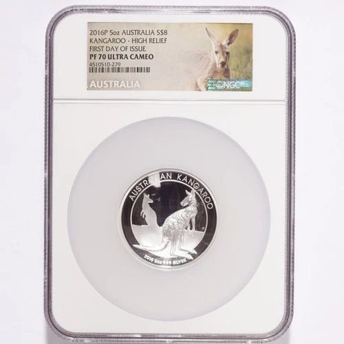 2016P Australia $8 Silver Kangaroo High Relief NGC PF70 Ultra Cameo FDOI