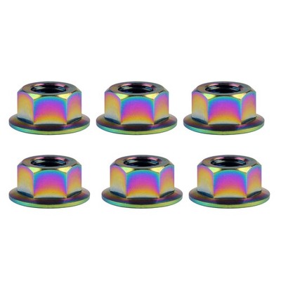 Wanyifa Titanium DIN6923 M5 M6 M8 M10 M12 M14 M16 Hex Flange Nuts Pack of 6 M...