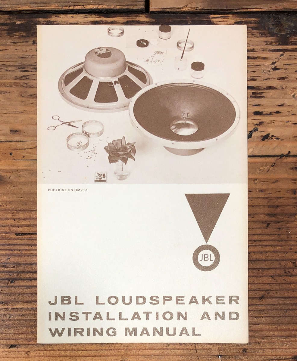 JBL Model D208 D216 LE14C Speaker Owners / User Manual *Original*
