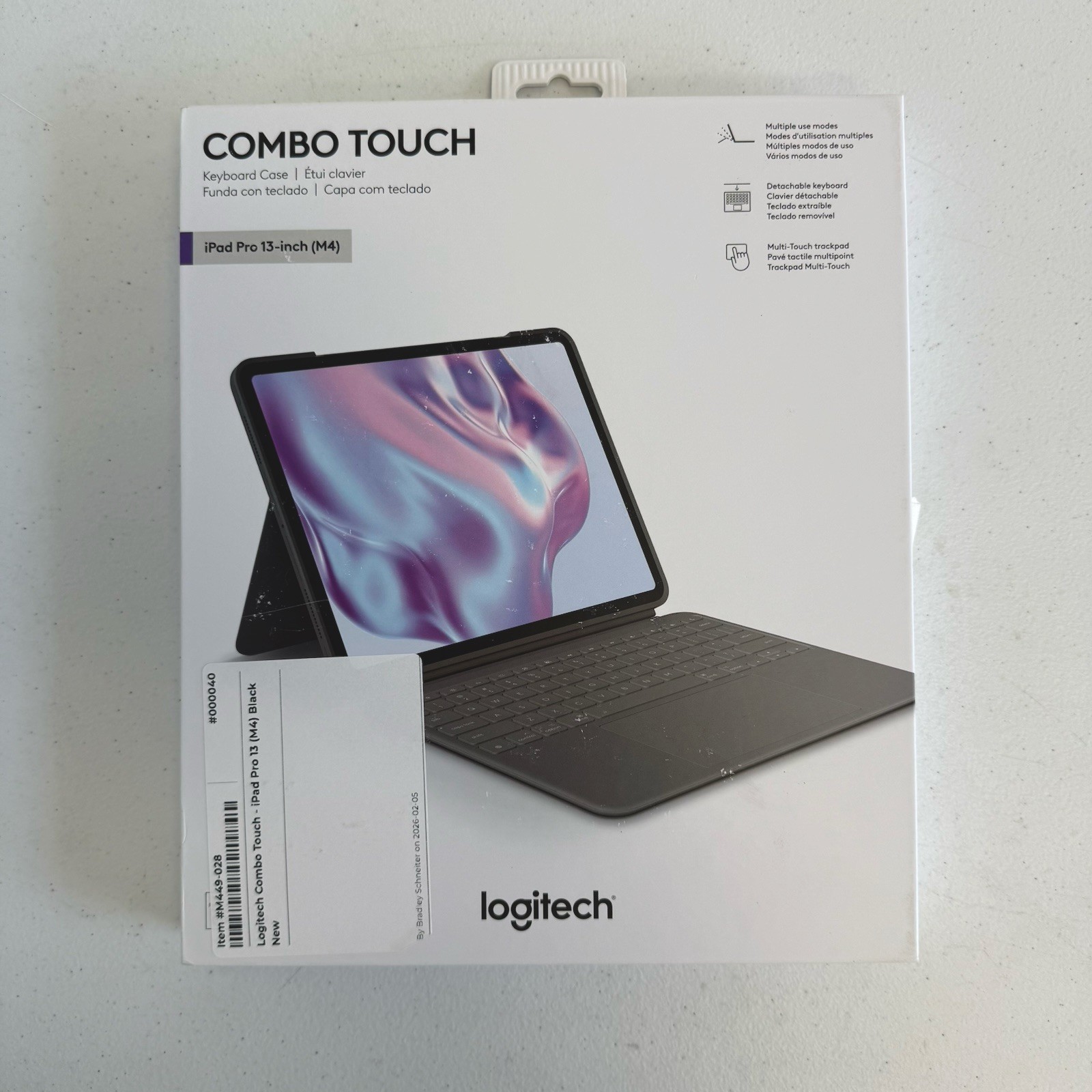 Logitech Combo Touch for iPad Pro 13" M4 Keyboard Case Track