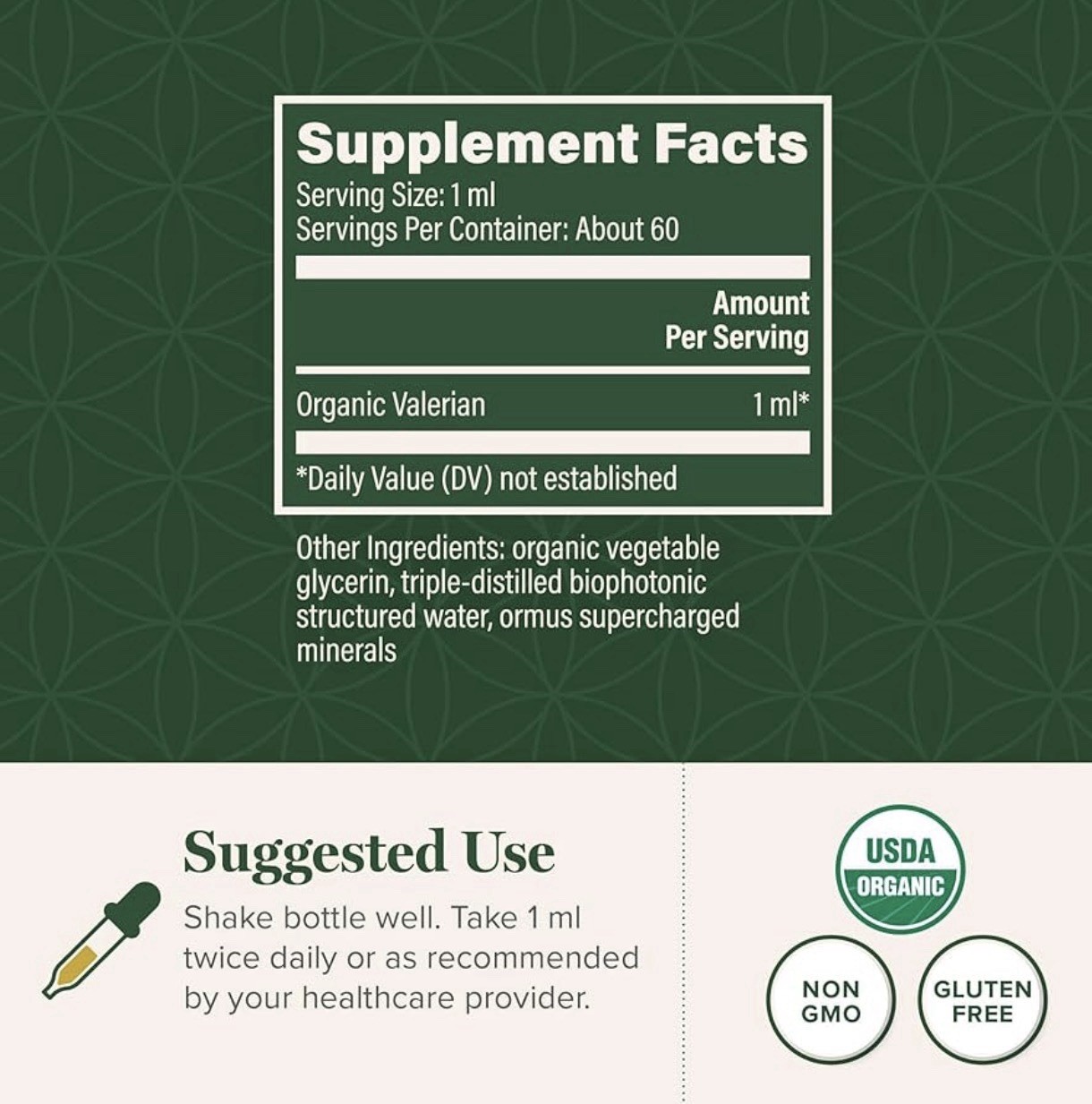 Global Healing Valerian Root Organic Herbal Extract, Sleep Support, 2 Fl oz