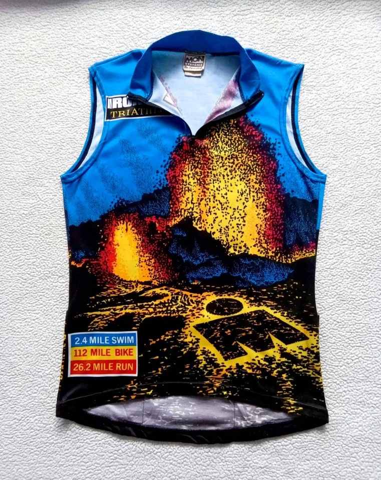 RARE VTG 90s Ironman Triathlon Kona Hawaii USA Made Cycling Jersey Vest — M/L - Image 4 of 4