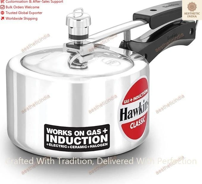 Hawkins 1.5 Litre Classic Pressure Cooker, Induction Inner Lid Cooker, Silver (I