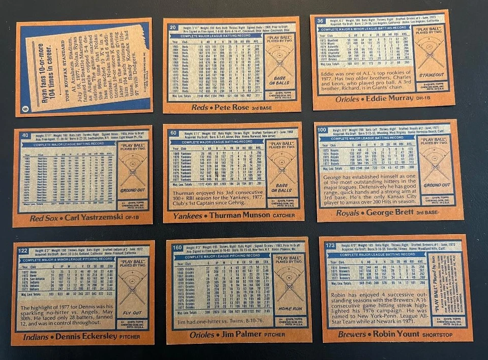 Juego completo de béisbol Topps 1978 (726) - ¡muy afilado! Foto 2 de 4