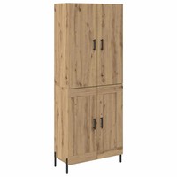 Schmales Highboard Artisan-Eiche 69,5X34X180 Cm Holzwerkstoff