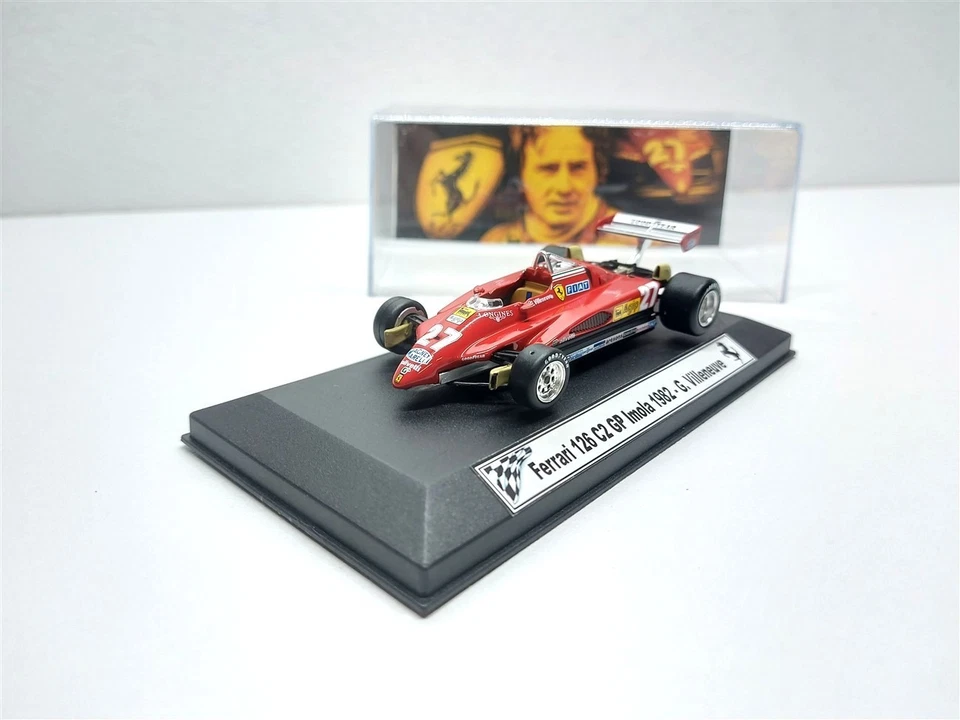 Ferrari 126 C2 F1 - 2° GP Imola 1982 #27 G. Villeneuve + Teca - 1/43 Artigianale - Immagine 2 di 4