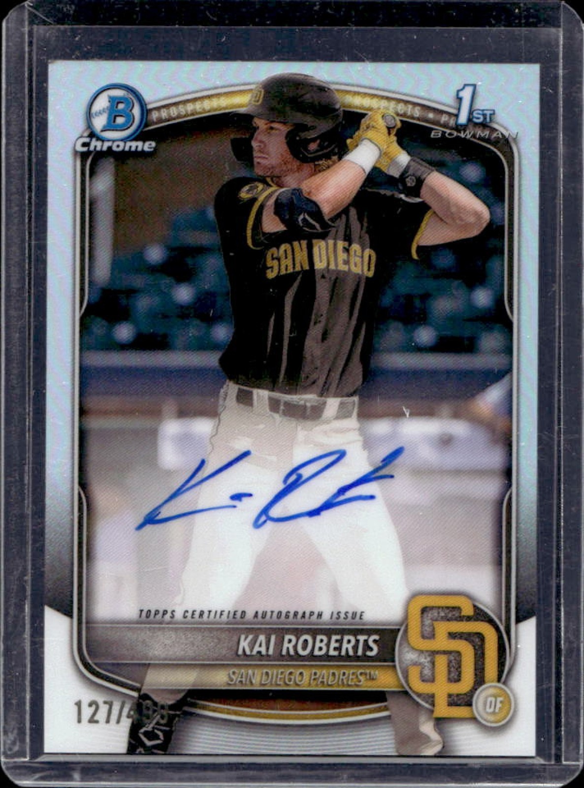 2025 Bowman Chrome Kai Roberts Auto Refractor 1st #127/499 Padres
