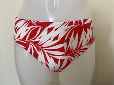 Moontide Bora Bora Mid Rise Pant Bottoms Bikini 10 Tummy Control Red White BNWT