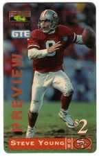 Proline 2: $2. Steve Young 'PREVIEW' Phone Card