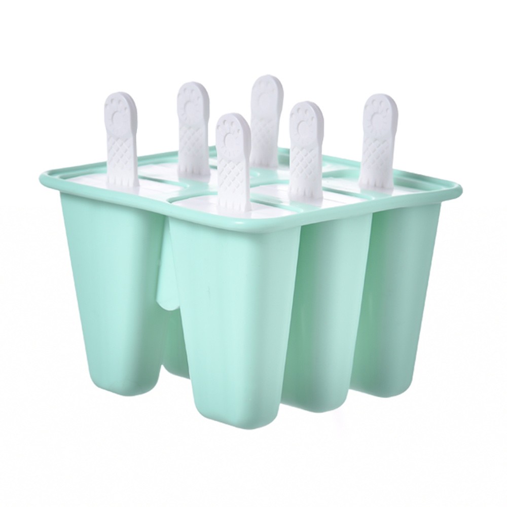 6-Piece Silicone Ice Pop Molds Reusable Ice-lolly Molds Easy-release Wi