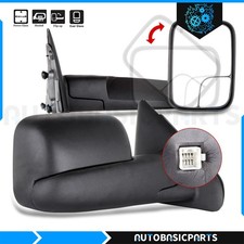 For 2003-2008 Dodge Ram 1500 2500 3500 Black Power Heated Tow Side Mirrors Pair
