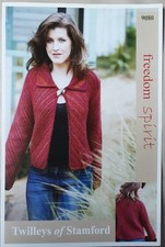 Orig Twilleys Freedom Spirit Ladys Diagonal Jacket 32"-42" Knitting Pattern 9080