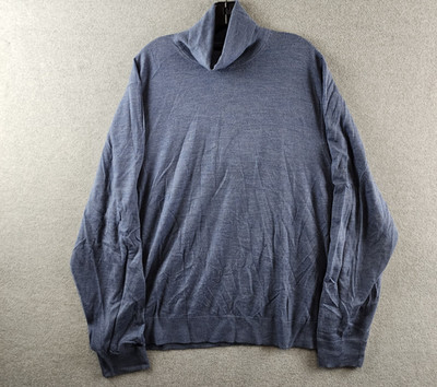 The Men's Store at Bloomingdale's Zegna Baruffa Wool Sweater Mens XXL Denim Blue
