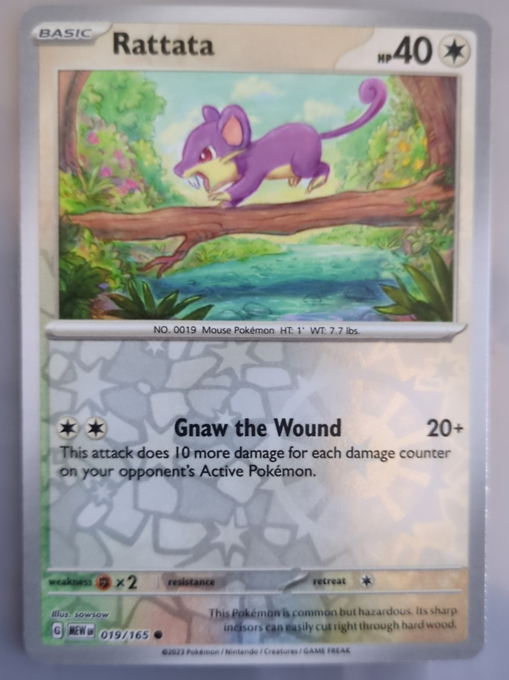 Pokémon TCG Rattata SV03.5 151 019/165 Common Reverse Holo Near Mint