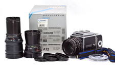 Mint w/ Box Hasselblad 500CM C/M CF 80mm C50mm C250mm Lens A12 III From JAPAN