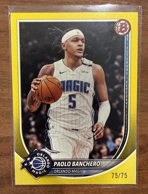 Paolo Banchero 2025 Bowman Yellow #94 Last on Print 75/75