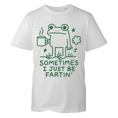 Lustiges Frosch Meme T-Shirt Manchmal bin ich nur furz Neuheit Humor Kröte Tee weiß