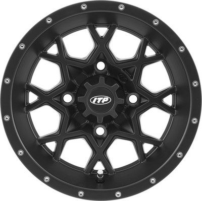 ITP Hurricane 15x7 4/110 5+2 Black Wheel   Fits Honda & Yamaha Utility Vehicles