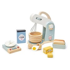 Tender Leaf Toys Home Baking Set Wooden Pretend Play Kids Kitchen Mixer Access