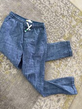 Mini Boden Pants Boy's 10 chambray joggers chino blue